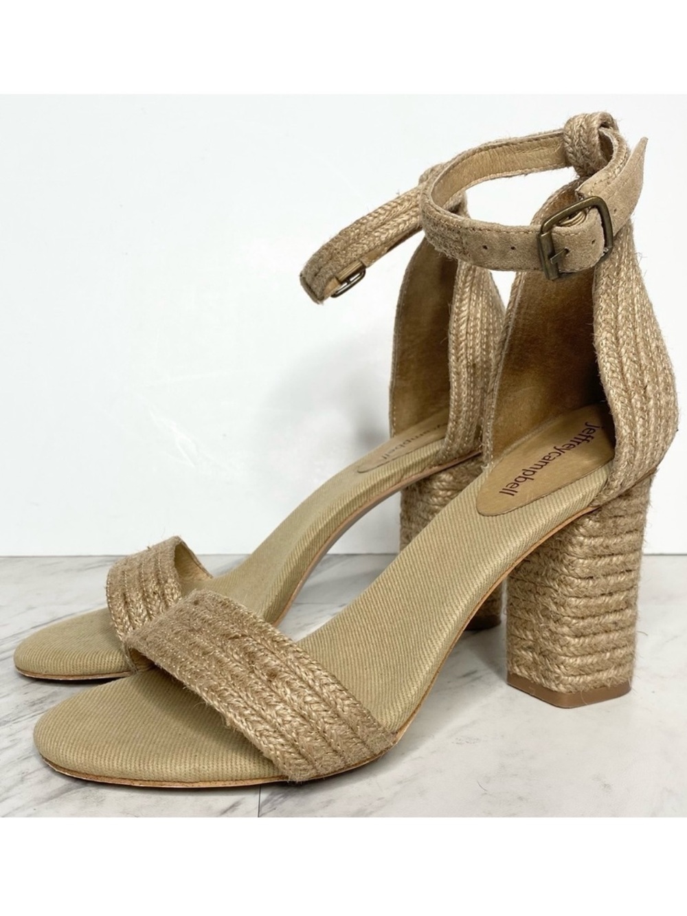 Jeffrey Campbell Rowboat Jute Wrapped Heeled Sandal 8 1/2